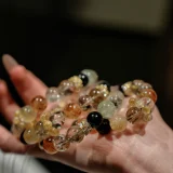 Abundant Fortune Curated Crystal Bracelet: Gold & Green Rutilated Quartz for Wealth & Career Success | 18k Gold Accents