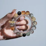 Abundant Fortune Curated Crystal Bracelet: Gold & Green Rutilated Quartz for Wealth & Career Success | 18k Gold Accents