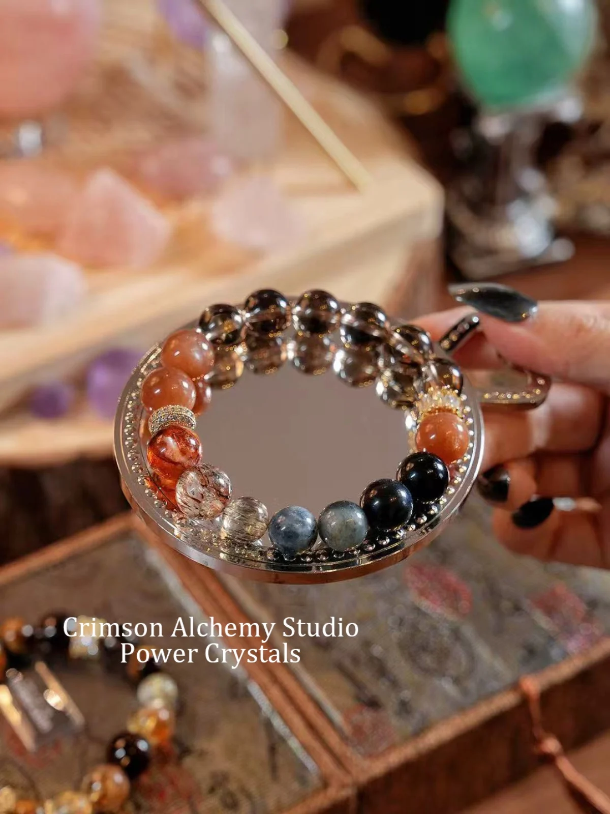 Sunset Blaze: Fire Element Crystal Bracelet for Leadership & Wealth Magnetism