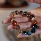Sunset Blaze: Fire Element Crystal Bracelet for Leadership & Wealth Magnetism