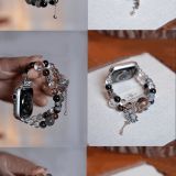 Double Layer Crystal Bracelet | 12mm/8mm Energized Beads + Raw Stone Accent (Custom Smartwatch-Compatible Design)