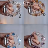 Double Layer Crystal Bracelet | 12mm/8mm Energized Beads + Raw Stone Accent (Custom Smartwatch-Compatible Design)