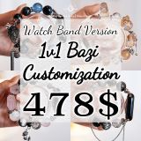 Luxury Personalized Birthstone Bracelet | 14mm Statement Gemstone + One-of-a-kind Raw Crystal (1v1 Custom Smartwatch Band)
