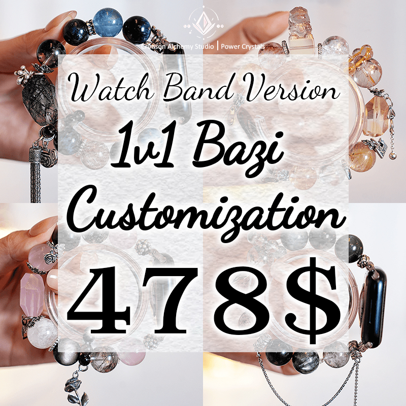 Luxury Personalized Birthstone Bracelet | 14mm Statement Gemstone + One-of-a-kind Raw Crystal (1v1 Custom Smartwatch Band)