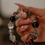 Aquarius Zodiac Crystal Bracelet – Green Vitality & Black Gold Super 7 Healing Stone Bracelet for Courage, Self-Empowerment, and Harmony