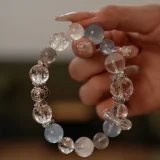 Cancer Zodiac Crystal Bracelet – Moonlit Clarity & Aquamarine Armor for Emotional Protection and Inner Renewal