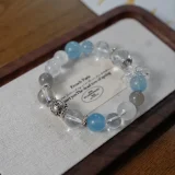 Cancer Zodiac Crystal Bracelet – Moonlit Clarity & Aquamarine Armor for Emotional Protection and Inner Renewal