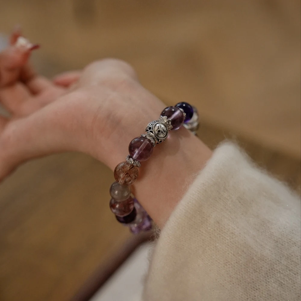 Capricorn Zodiac Crystal Bracelet – White Crystal Protection & Black Gold Super 7 Bracelet for Warding Off Negativity and Manifesting Ambition