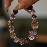 Capricorn Zodiac Crystal Bracelet – White Crystal Protection & Black Gold Super 7 Bracelet for Warding Off Negativity and Manifesting Ambition