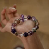 Capricorn Zodiac Crystal Bracelet – White Crystal Protection & Black Gold Super 7 Bracelet for Warding Off Negativity and Manifesting Ambition