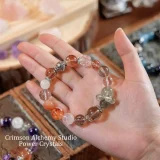 Gemini Zodiac Crystal Bracelet – Red Phantom Harmony & Golden Wealth Shield for Communication, Teamwork, and Opportunistic Energy
