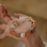 Gemini Zodiac Crystal Bracelet – Red Phantom Harmony & Golden Wealth Shield for Communication, Teamwork, and Opportunistic Energy