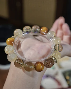 Golden Harvest: Earth Element Crystal Bracelet for Unshakable Wealth & Abundance