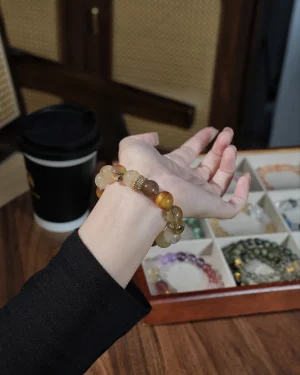 Golden Harvest: Earth Element Crystal Bracelet for Unshakable Wealth & Abundance