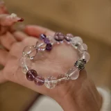 Libra Zodiac Crystal Bracelet – Rose Quartz Harmony & Amethyst Insight for Social Grace and Cosmic Balance