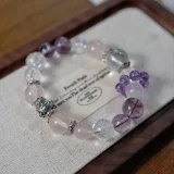 Libra Zodiac Crystal Bracelet – Rose Quartz Harmony & Amethyst Insight for Social Grace and Cosmic Balance