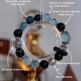 Sagittarius Zodiac Crystal Bracelet – Aquamarine Guardian & Tiger’s Eye Courage for Adventurers’ Energy Armor