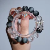 Silent Peaks: Dual Metal-Water Element Crystal Bracelet for Energy Amplification & Gentle Protection