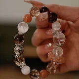 Taurus Zodiac Crystal Bracelet– Smoky Quartz Clarity & Sunstone Harmony for Grounded Empathy and Collaborative Energy