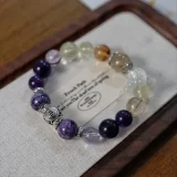 Virgo Zodiac Crystal Bracelet – Amethyst Insight & Golden Shield Bracelet for Attracting Mentors, Defending Ambition