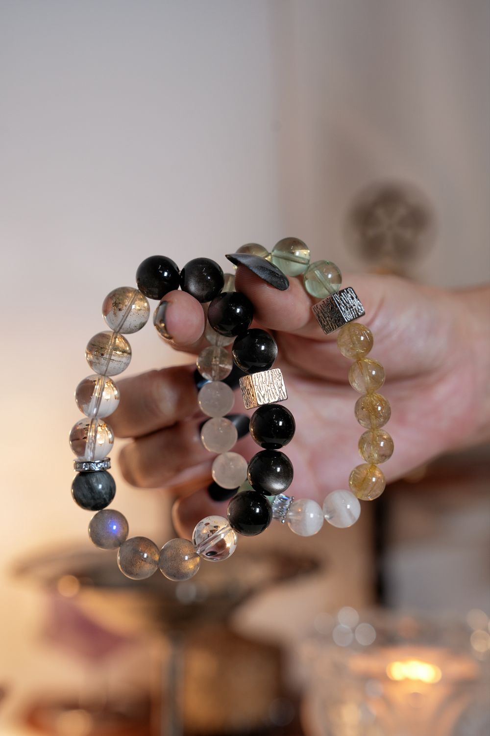 Through Thick & Thin” Couple’s Crystal Bracelet Set – Bazi-Aligned Adversity Gemstones for Unbreakable Bonds