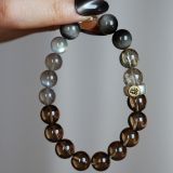 “Fortune’s Favor Crystal Bracelet – Smoky Quartz & Green Tourmaline for Luck Transformation & Protection”-145