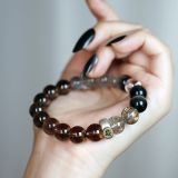 “Fortune’s Favor Crystal Bracelet – Smoky Quartz & Green Tourmaline for Luck Transformation & Protection”-145