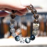 “Fortune’s Favor Crystal Bracelet – Smoky Quartz & Green Tourmaline for Luck Transformation & Protection”-145