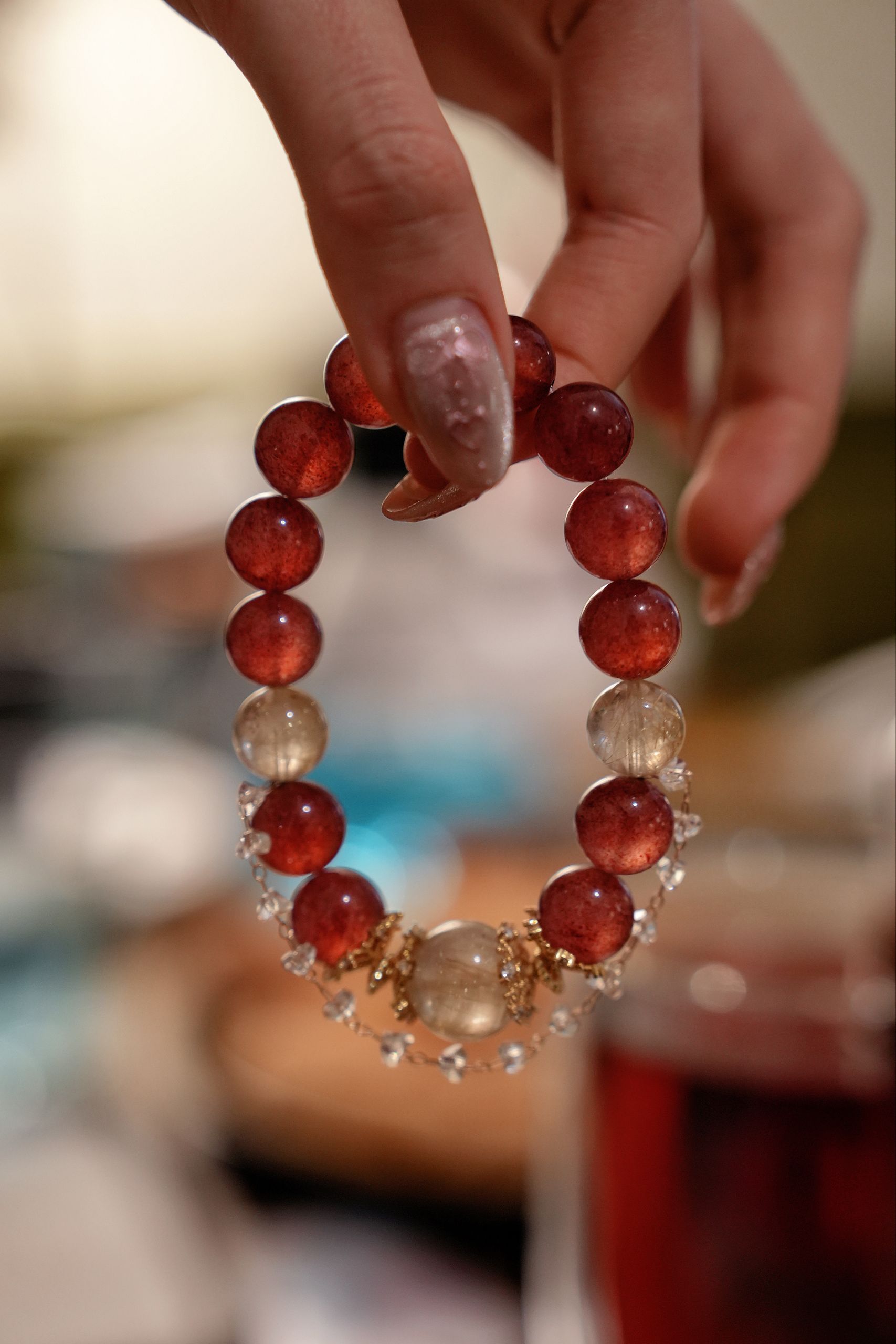 “Rainbow Candy Crystal Bracelet – Love Magnet & Golden Fortune”-309