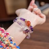 “Purple Fire Alchemy Bracelet – Amethyst & Lepidolite for Spiritual Awakening & 9 Purple Fire Luck”-183