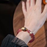 “Strawberry Coconut Crystal Bracelet – Love Magnet & Wealth Charm”-214
