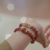 “Blushing Peach Crystal Bracelet – Love & Wealth Magnet”-297