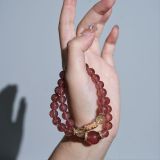 “Blushing Peach Crystal Bracelet – Love & Wealth Magnet”-297