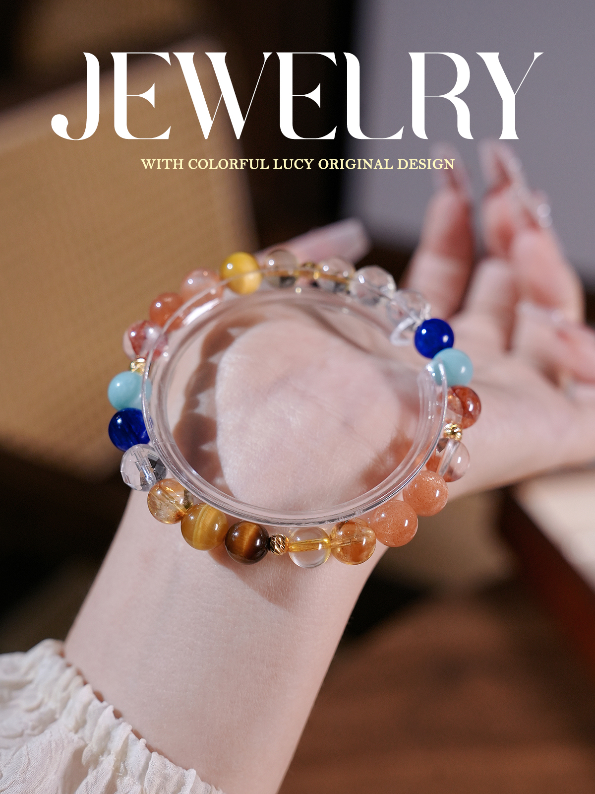 “Roman Holiday Crystal Bracelet – Golden Confidence & Joyful Abundance”-237