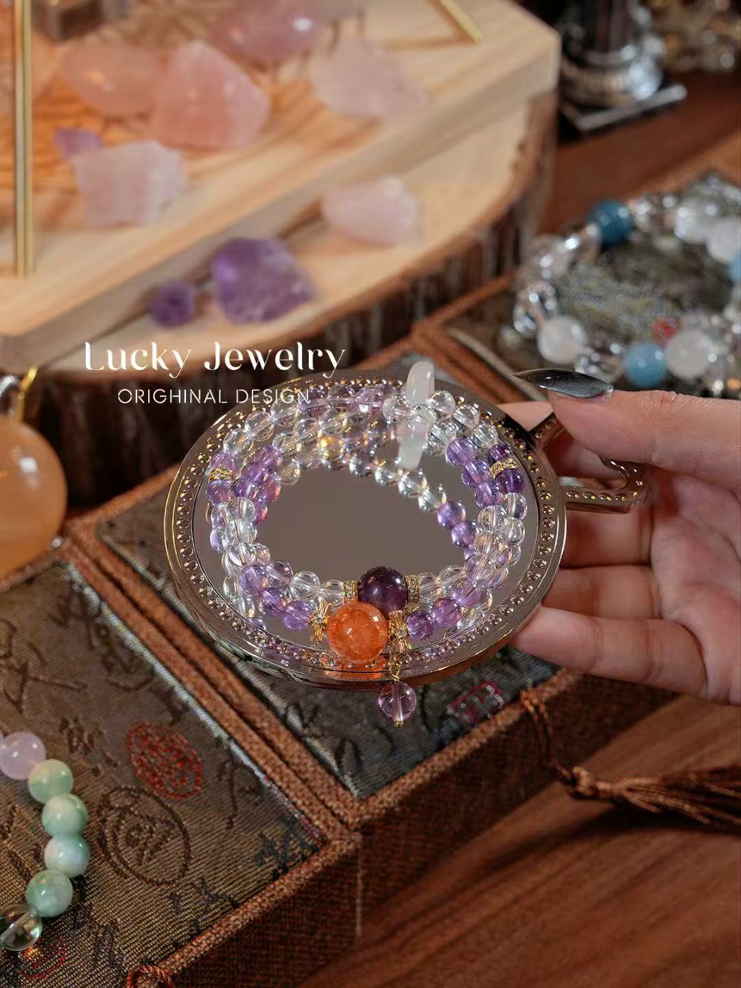 “Purple Fire Alchemy Bracelet – Amethyst & Lepidolite for Spiritual Awakening & 9 Purple Fire Luck”-183
