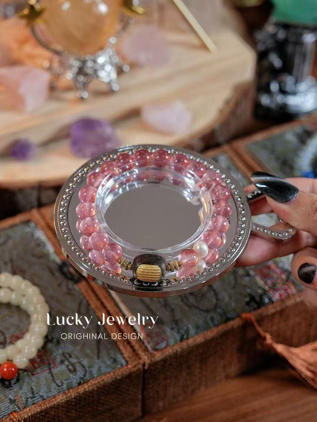 “Strawberry Coconut Crystal Bracelet – Love Magnet & Wealth Charm”-214